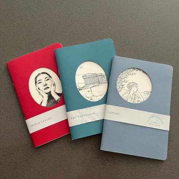 NWT Playful Greek Notebooks Fagotto Books - Maria Callas + Sappho + Parthenon - Picture 1 of 15